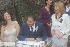 Wedding celebrant in the forest