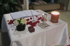 Marriage registry signing table