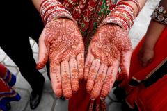 Mehndi hand decorations for a wedding