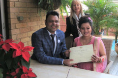 Siging the marriage certificate